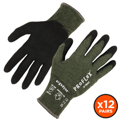 Ergodyne ProFlex 7042 Nitrile Coated Cut-Resistant Gloves - ANSI/ISEA 105-2016 A4, EN 388: 4X41D, 18g, Heat Resistant - 12-pair