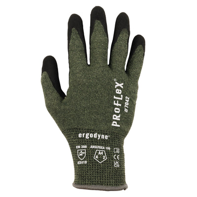 Ergodyne ProFlex 7042 Nitrile Coated Cut-Resistant Gloves - ANSI/ISEA 105-2016 A4, EN 388: 4X41D, 18g, Heat Resistant - 1-pair