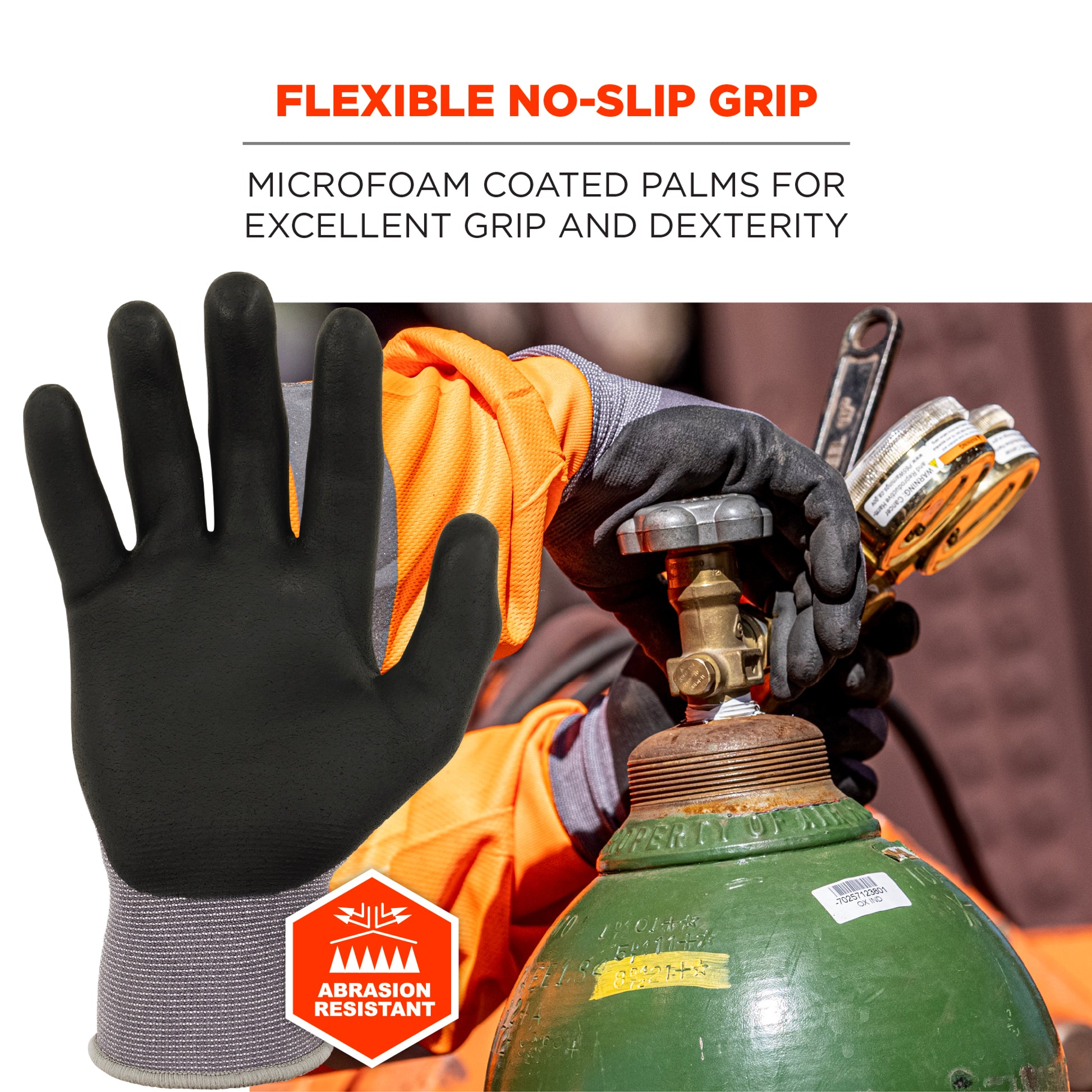 Ergodyne ProFlex 7000 Nitrile Coated Gloves - Microfoam Palm, 15g - 12-pair