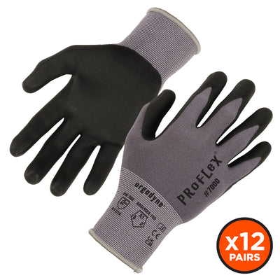 Ergodyne ProFlex 7000 Nitrile Coated Gloves - Microfoam Palm, 15g - 12-pair