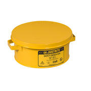 Justrite Bench Can Without Parts Basket - 4 Liter - Plated Steel Dasher - Hinged Cover - Steel - Yellow - 10385
