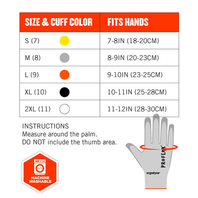 Ergodyne ProFlex 7030 PU Coated Cut-Resistant Gloves - ANSI/ISEA 105-2016 A3, EN388: 4X42C, 13g - 12-pair