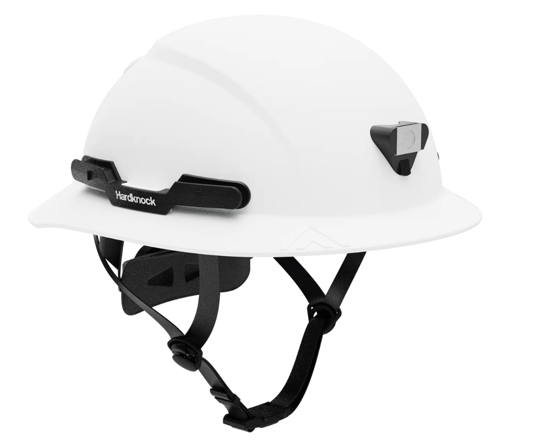 Hardknock Resolve - Full Brim - Class G,C,E - Type 2 Safety Helmet - w/ Mining Bracket - Non-Vented - White - 105-3-100
