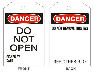DANGER DO NOT OPEN TAGS - BACK 1