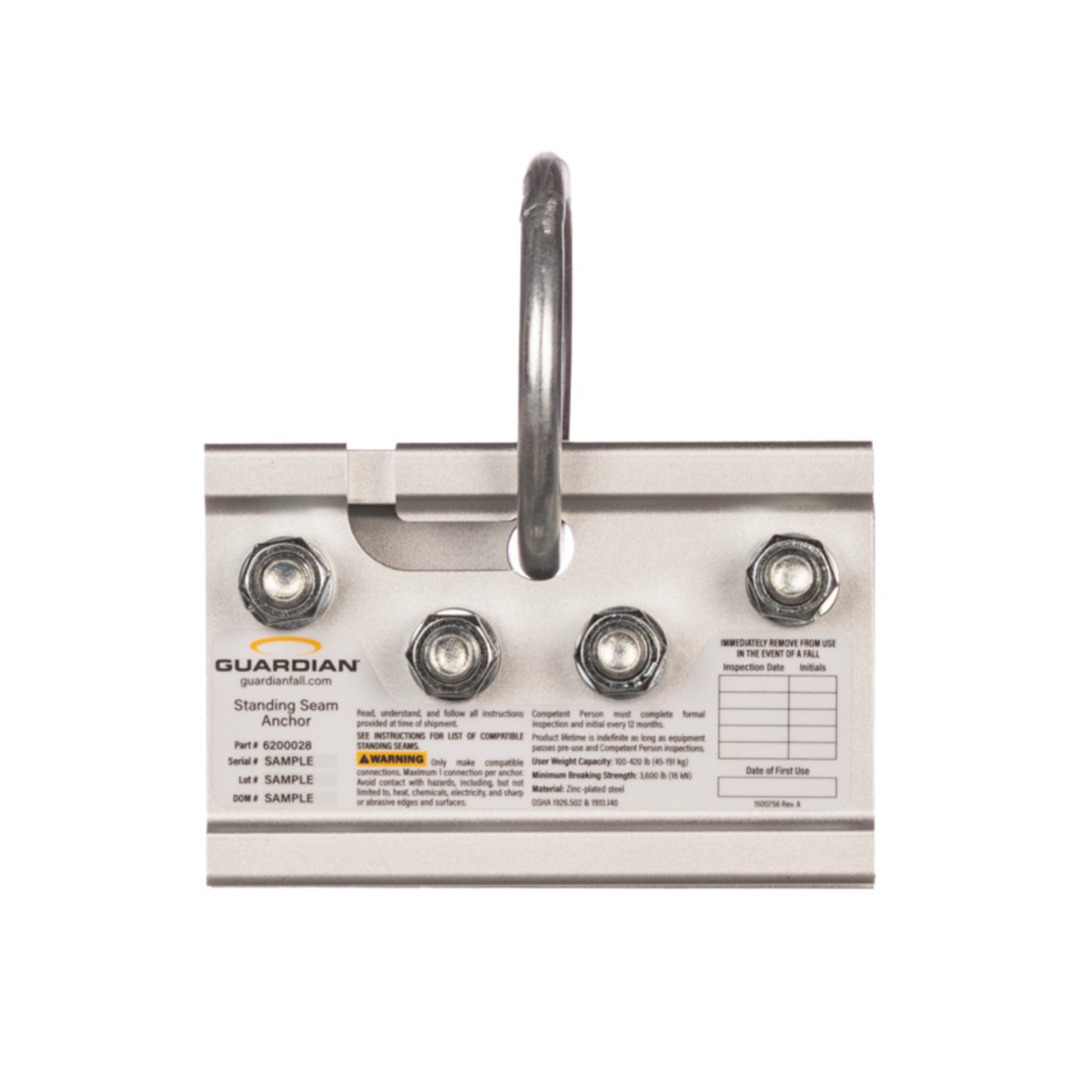 Guardian Standing Seam Roof Anchor - 10600