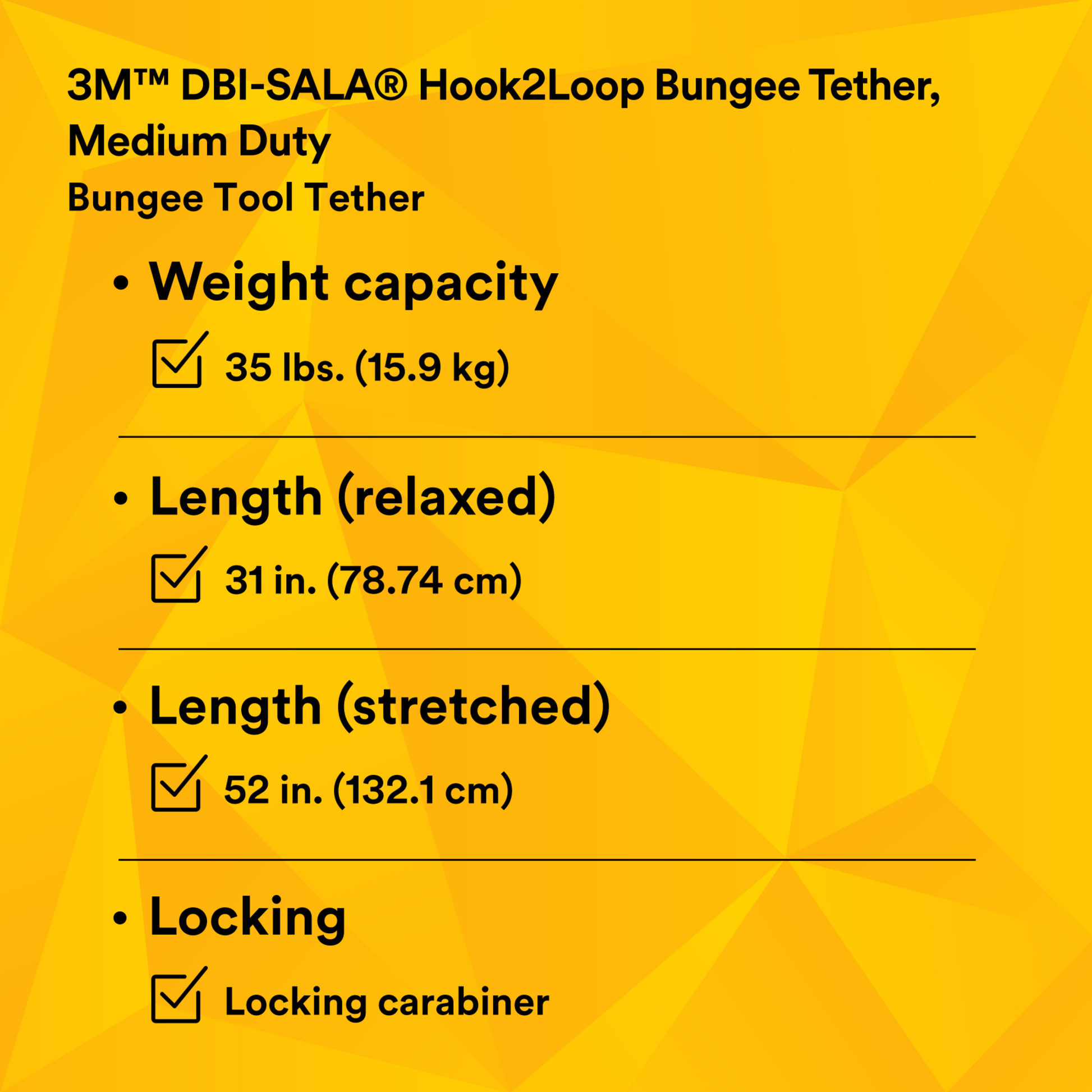 3M DBI-SALA Hook2Loop Bungee Tool Tether - Medium Duty - 1500049