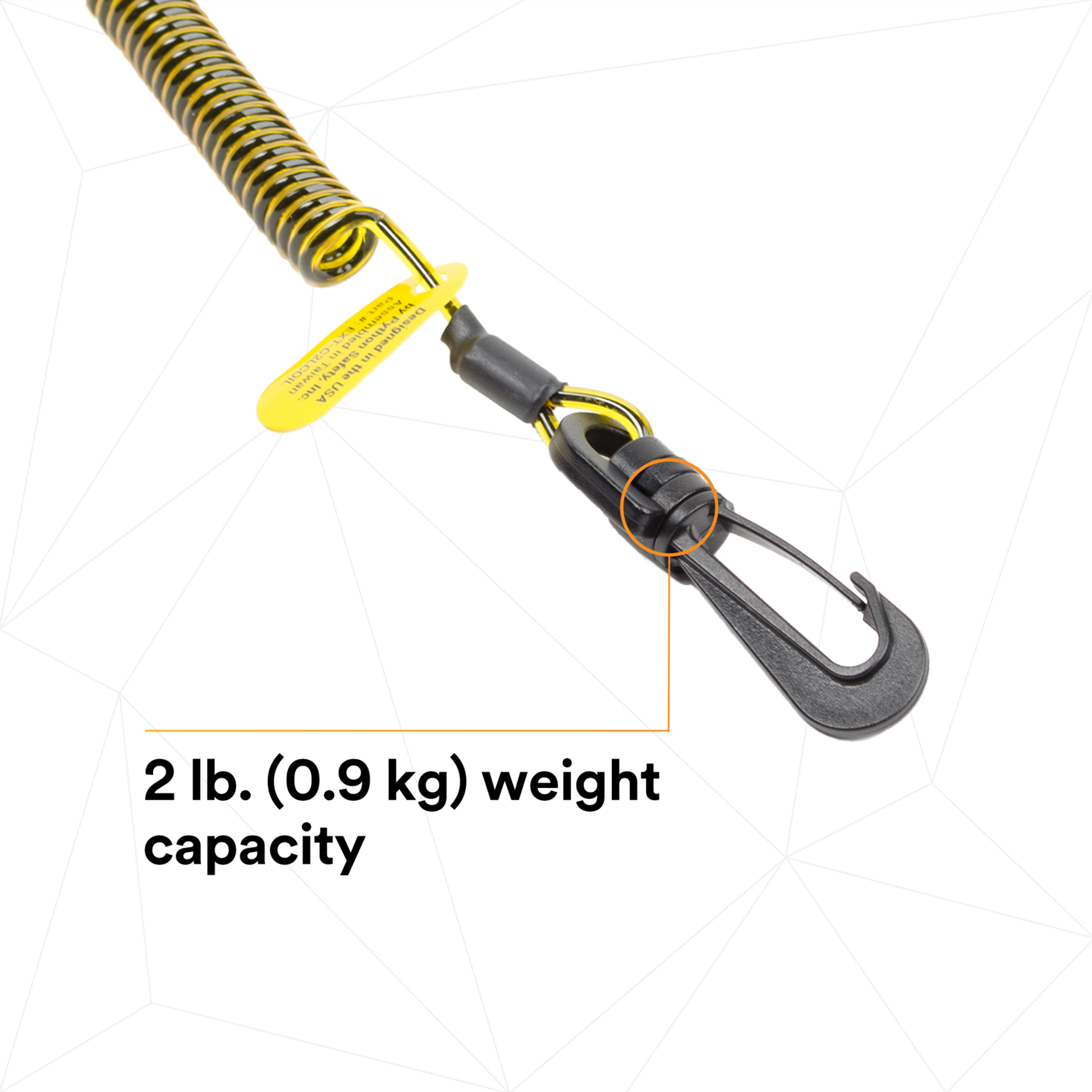 3M Clip2Loop Coil Tool Tether - 2 lb Capacity - 7 - 34 in - 10 ea/Pack - 1500060