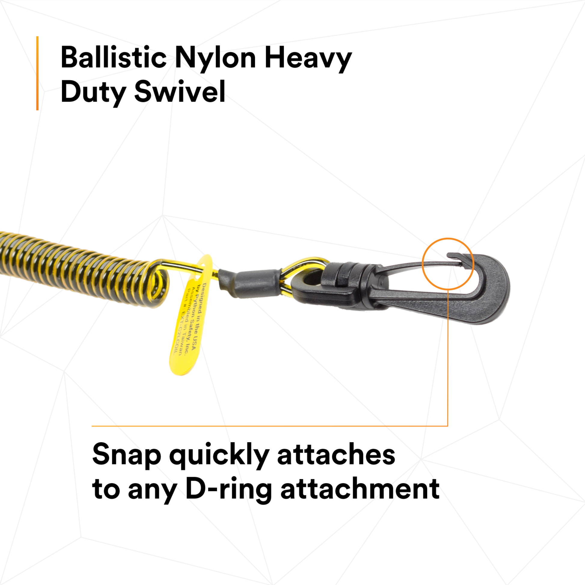 3M Clip2Loop Coil Tool Tether - 2 lb Capacity - 7 - 34 in - 10 ea/Pack - 1500060