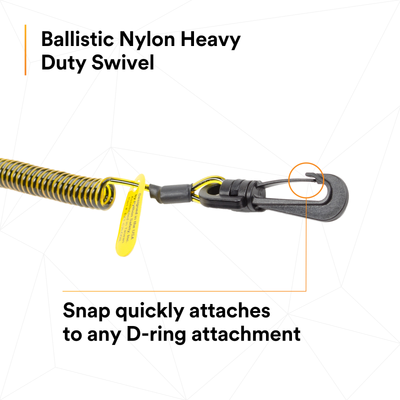 3M Clip2Loop Coil Tool Tether - 2 lb Capacity - 7 - 34 in - 10 ea/Pack - 1500060