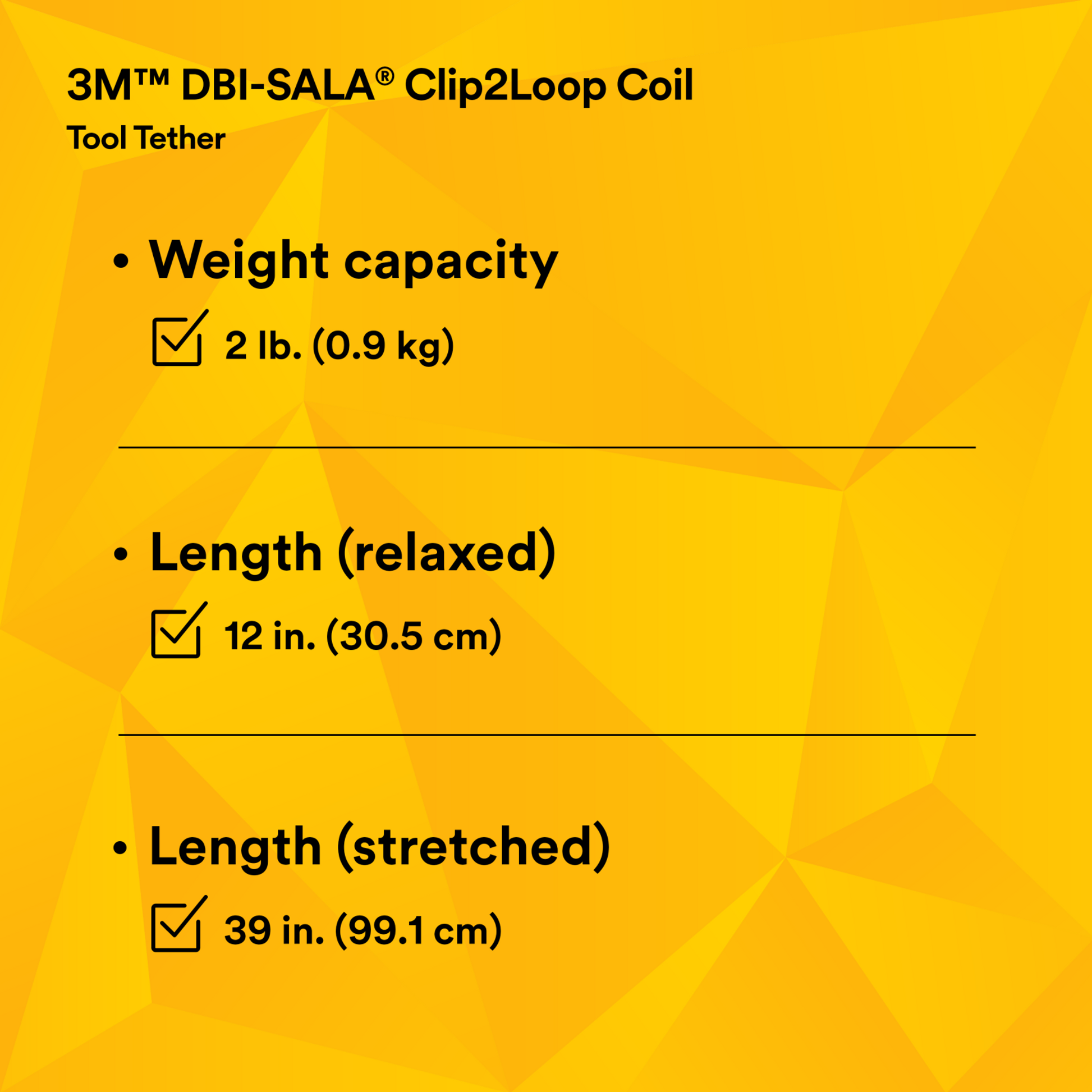 3M Clip2Loop Coil Tool Tether - 2 lb Capacity - 7 - 34 in - 10 ea/Pack - 1500060