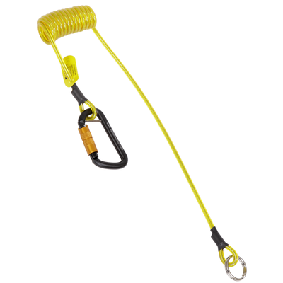 3M Hook2Quick-Ring Coil Tool Tether with Tail - 2 lb Capacity - 3 - 62 in - 1500065