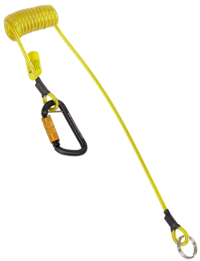 3M Hook2Quick-Ring Coil Tool Tether with Tail - 2 lb Capacity - 3 - 62 in - 1500065