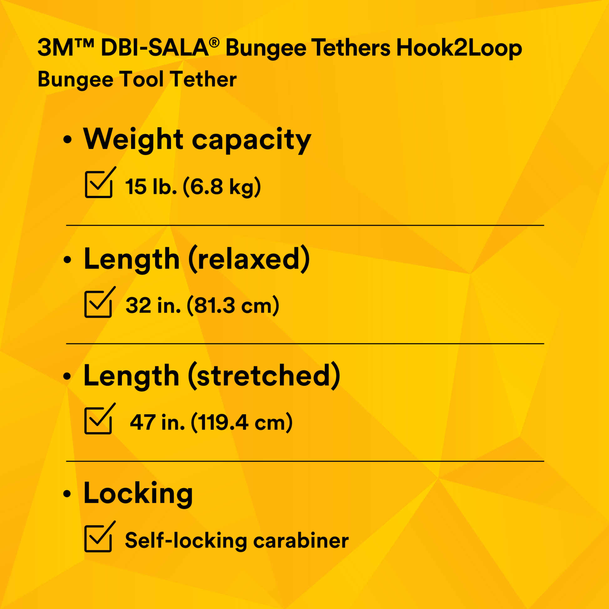 3M DBI-SALA Hook2Loop Bungee Tool Tether - 10/Pack - 1500048