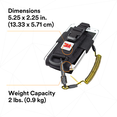 3M DBI-SALA Adjustable Radio/Cell Phone Holster - Clip2Loop Coil Tether - Micro D-Ring - 1500089