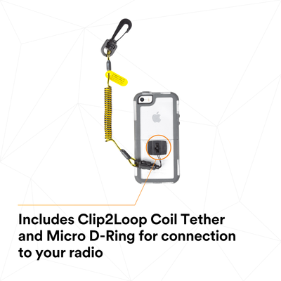 3M DBI-SALA Adjustable Radio/Cell Phone Holster - Clip2Loop Coil Tether - Micro D-Ring - 1500089