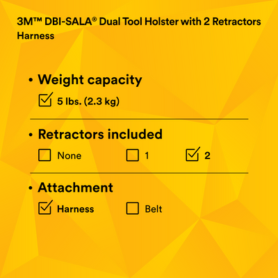 3M DBI-SALA Dual Tool Holster with 2 Retractors - Harness - 1500109