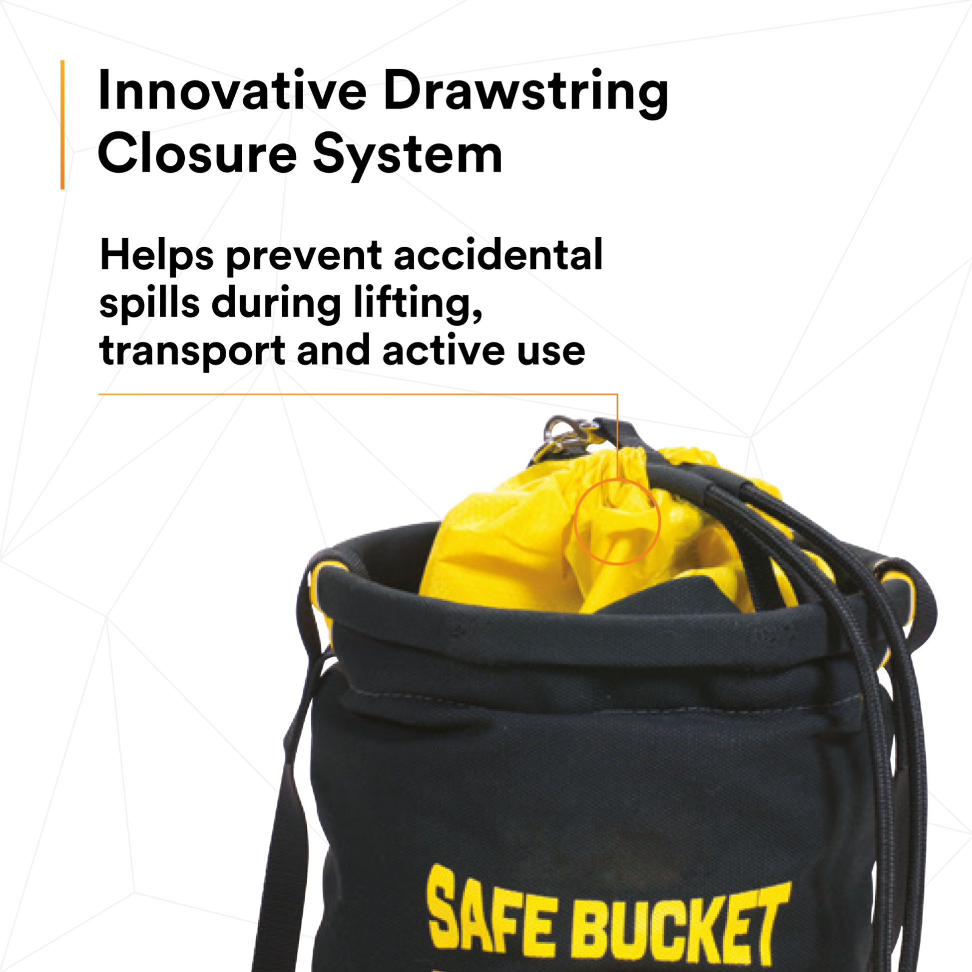 3M Spill Control Safe Bucket with Drawstring Closure - 100 lb Capacity - Canvas - 12.5 in dia x 15 in - 1500133