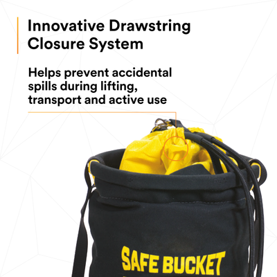 3M Spill Control Safe Bucket with Drawstring Closure - 100 lb Capacity - Canvas - 12.5 in dia x 15 in - 1500133