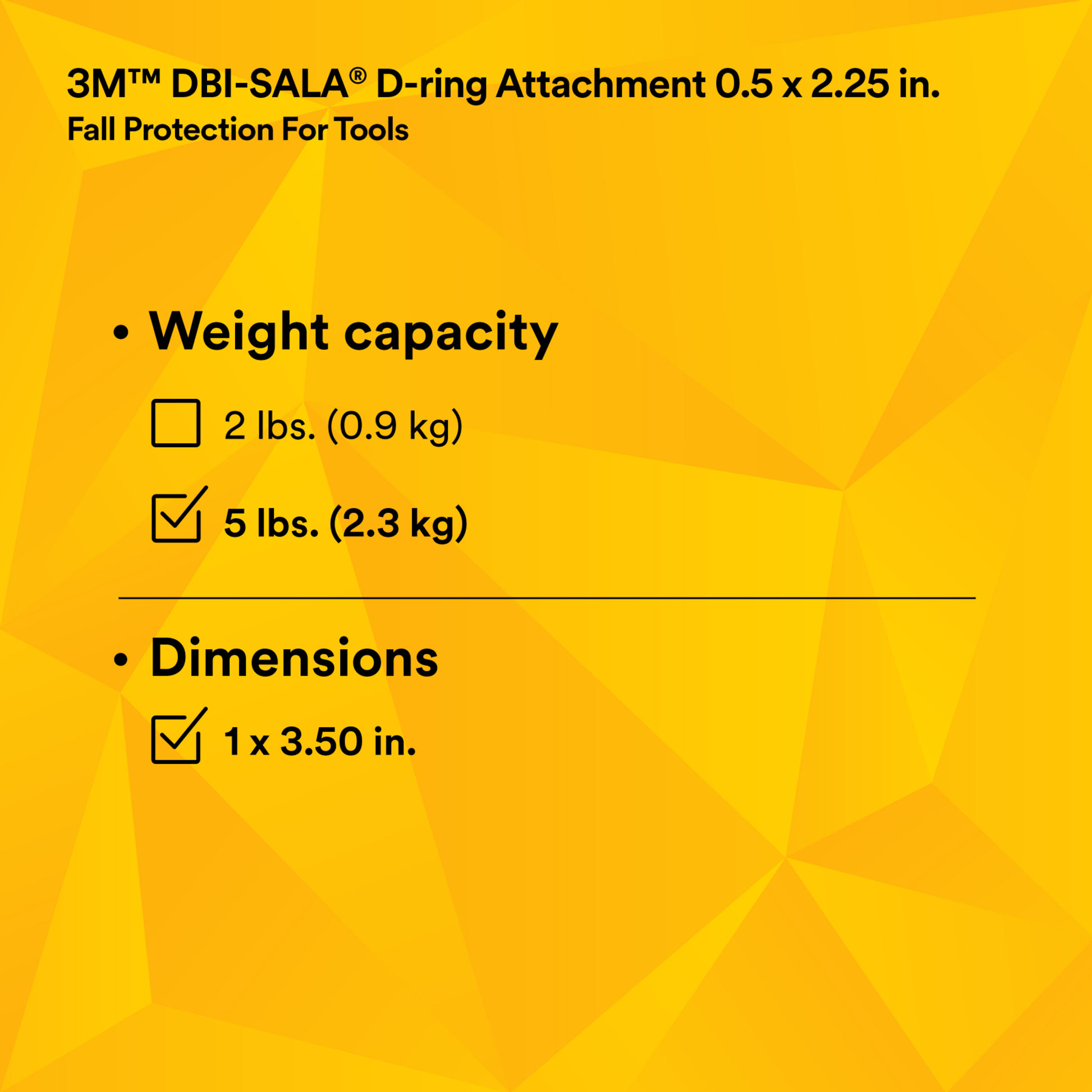 3M DBI-SALA D-Ring Attachment - 1 in x 3.5 in - 10 ea/Pack - 1500007