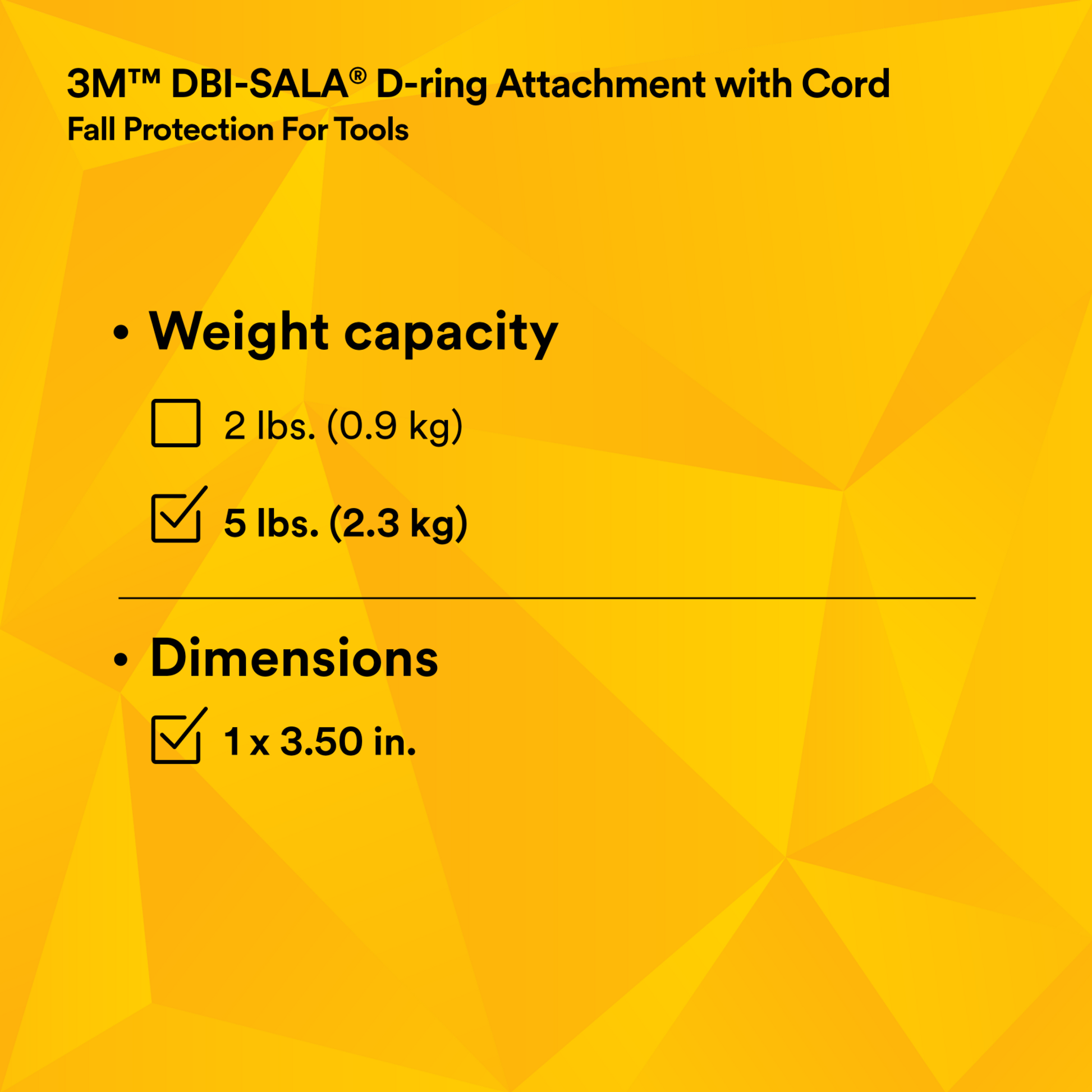 3M DBI-SALA D-Ring Attachment with Cord - 10 EA/PACK - 1500009