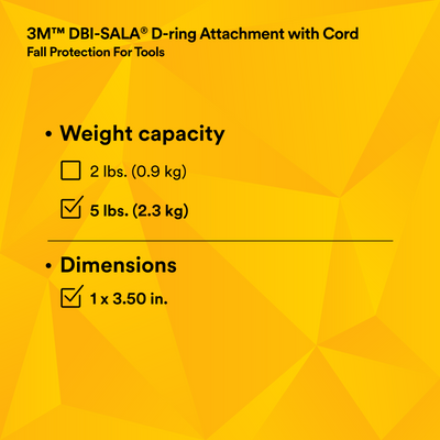 3M DBI-SALA D-Ring Attachment with Cord - 10 EA/PACK - 1500009