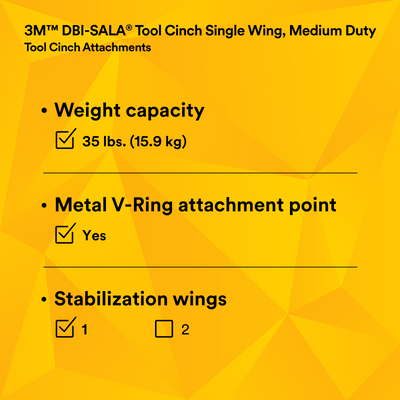 3M Single Wing Cinch Tool Attachment Point - 35 lb Capacity - 1500013