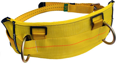 3M DBI-SALA Derrick Tongue Buckle Positioning Belt with Pass-Thru Harness Connector - Yellow - X-Large - 1000545