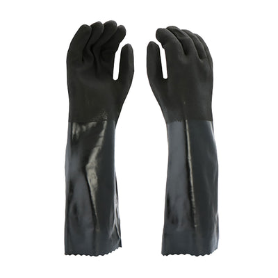 PIP PVC Dipped Glove w/Interlock Liner & Rough S&y Finish - 18" Length - Black - 1/DZ - 330-WC1087RF