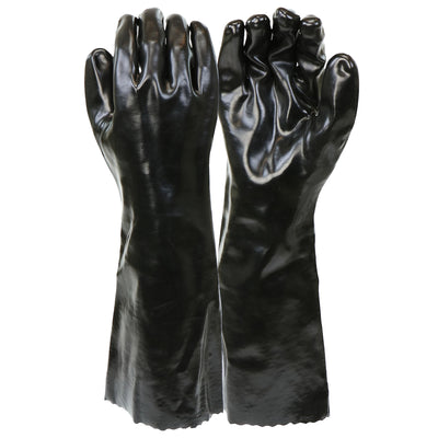 PIP PVC Dipped Glove w/Interlock Liner & Smooth Finish - 18" Length - Black - 1/DZ - 330-WC1087