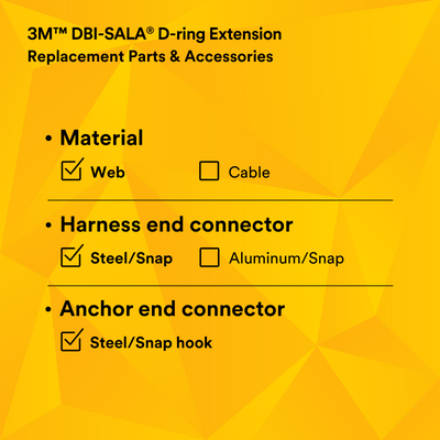 3M DBI-SALA Web D-ring Extension Anchor - Polyester - 1.5 ft - 1231117