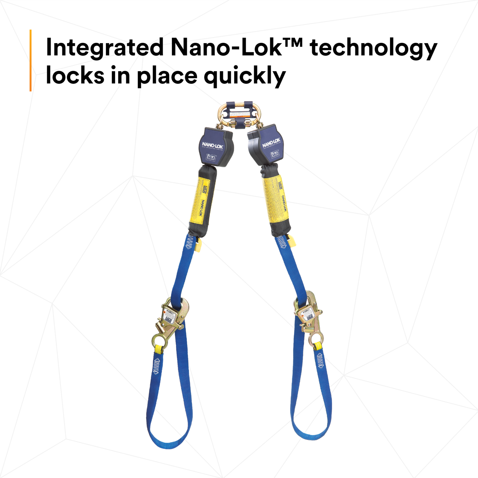 3M DBI-SALA Nano-Lok Tie-Back Twin-Leg Personal Self-Retracting Lifeline - Web - 9 ft - 3101374