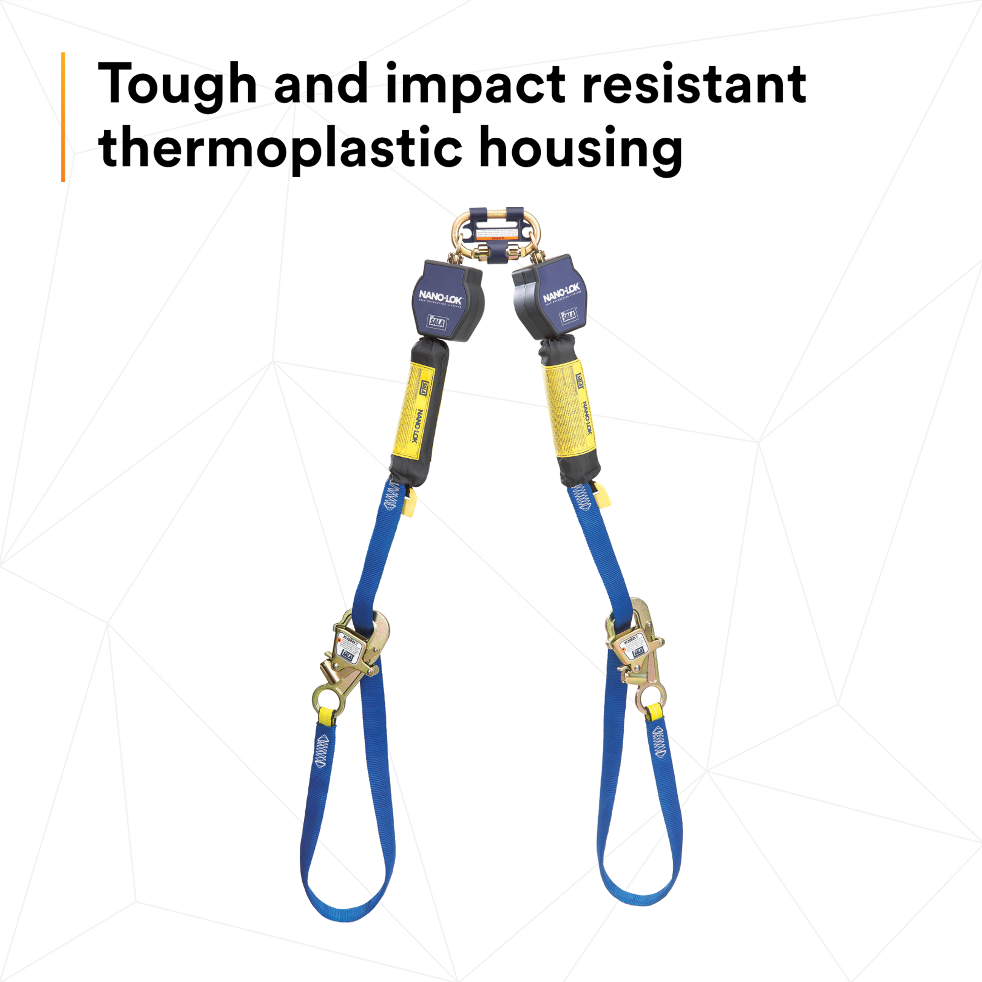 3M DBI-SALA Nano-Lok Tie-Back Twin-Leg Personal Self-Retracting Lifeline - Web - 9 ft - 3101374