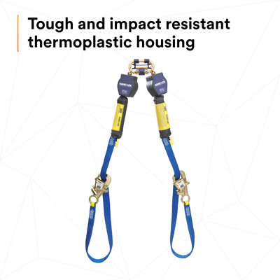 3M DBI-SALA Nano-Lok Tie-Back Twin-Leg Personal Self-Retracting Lifeline - Web - 9 ft - 3101374