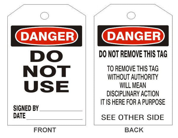 DANGER DO NOT USE TAGS - BACK 2