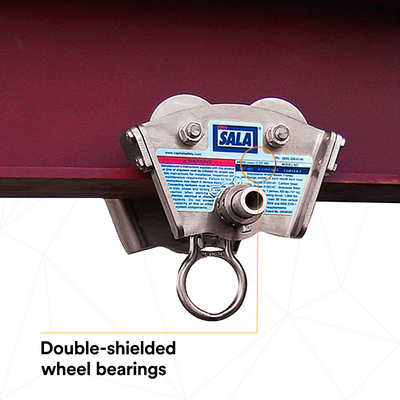 3M DBI-SALA I-Beam Trolley Anchor - Stainless Steel - Fits 3 - 8 in Wide - 11/16 in Thick - 2103147