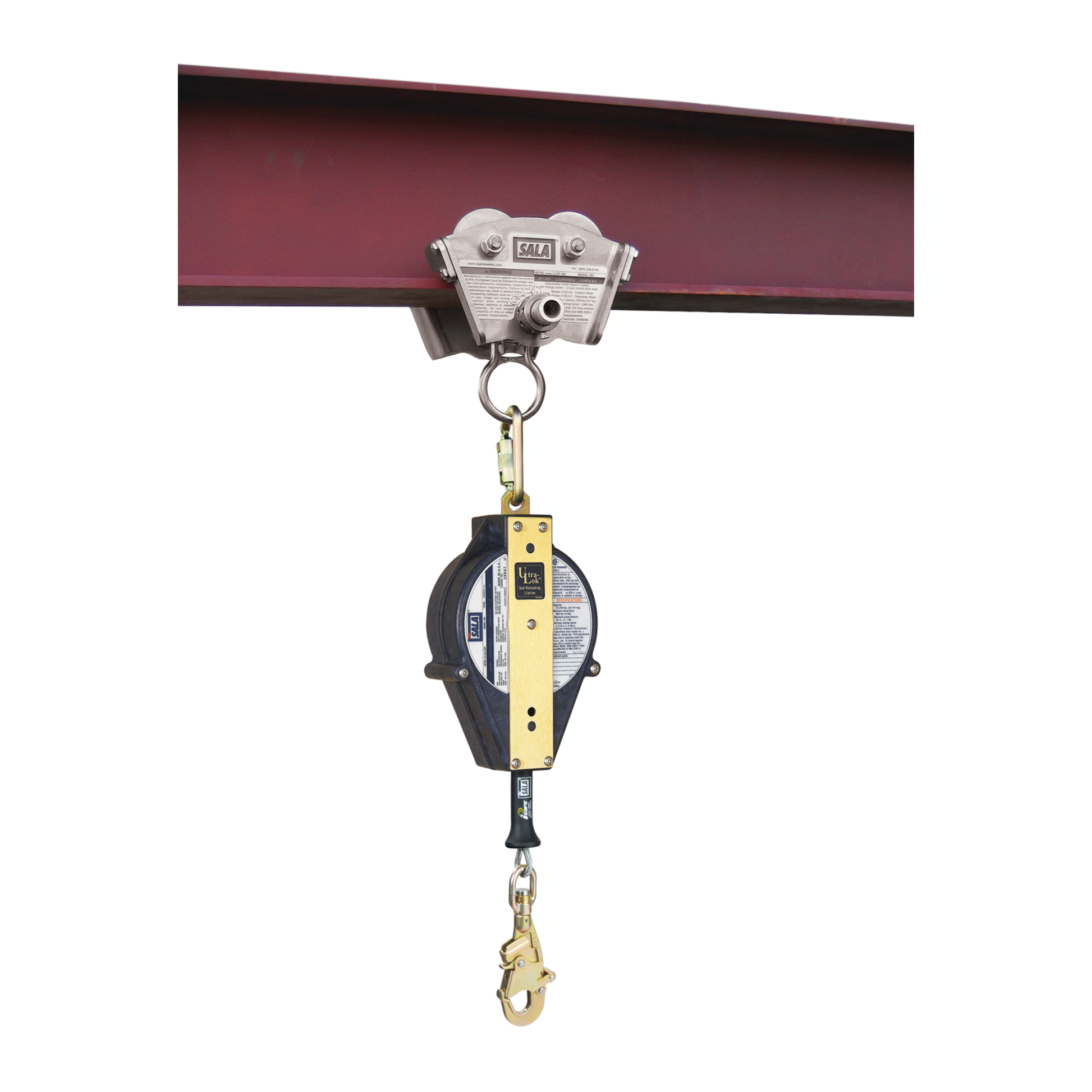 3M DBI-SALA I-Beam Trolley Anchor - Stainless Steel - Fits 3 - 8 in Wide - 11/16 in Thick - 2103147