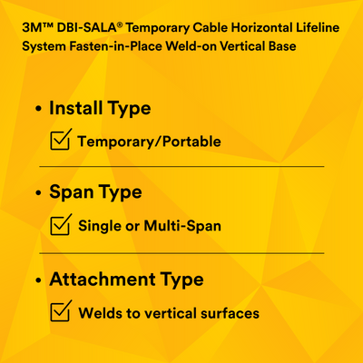 3M DBI-SALA SecuraSpan Fasten - in - Place HLL Weld - on Vertical Base - 7400222