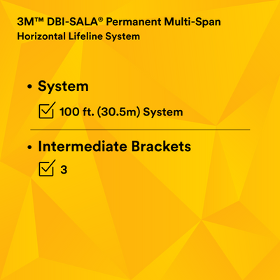 3M DBI-SALA Permanent Multi-Span Horizontal Lifeline System - Galvanized Cable - 100 ft. - 7603100