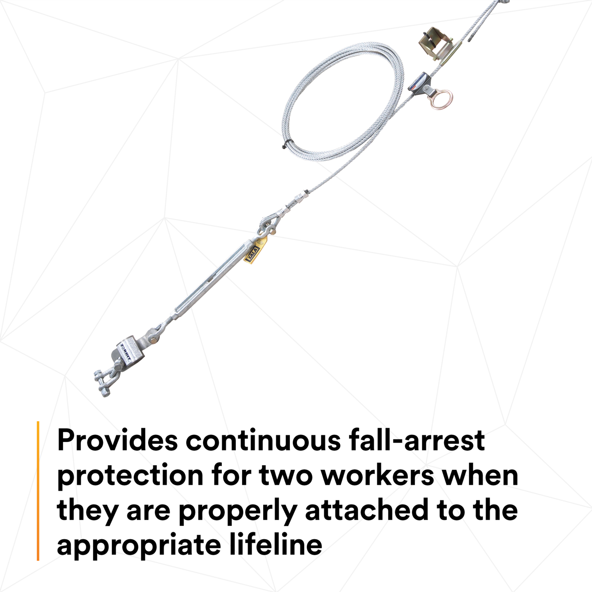 3M DBI-SALA Permanent Multi-Span Horizontal Lifeline System - Galvanized Cable - 120 ft. - 7603120