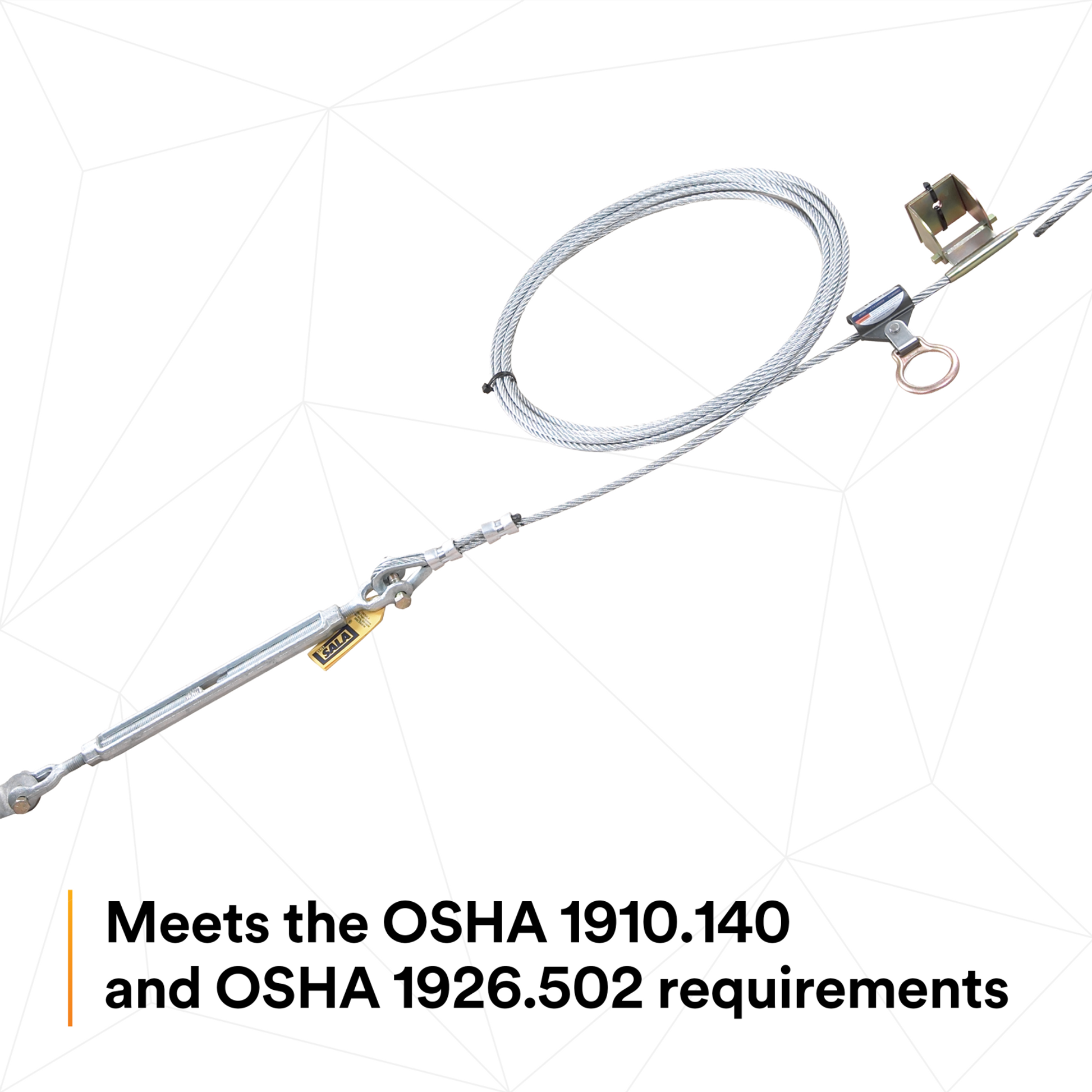 3M DBI-SALA Permanent Multi-Span Horizontal Lifeline System - Galvanized Cable - 120 ft. - 7603120