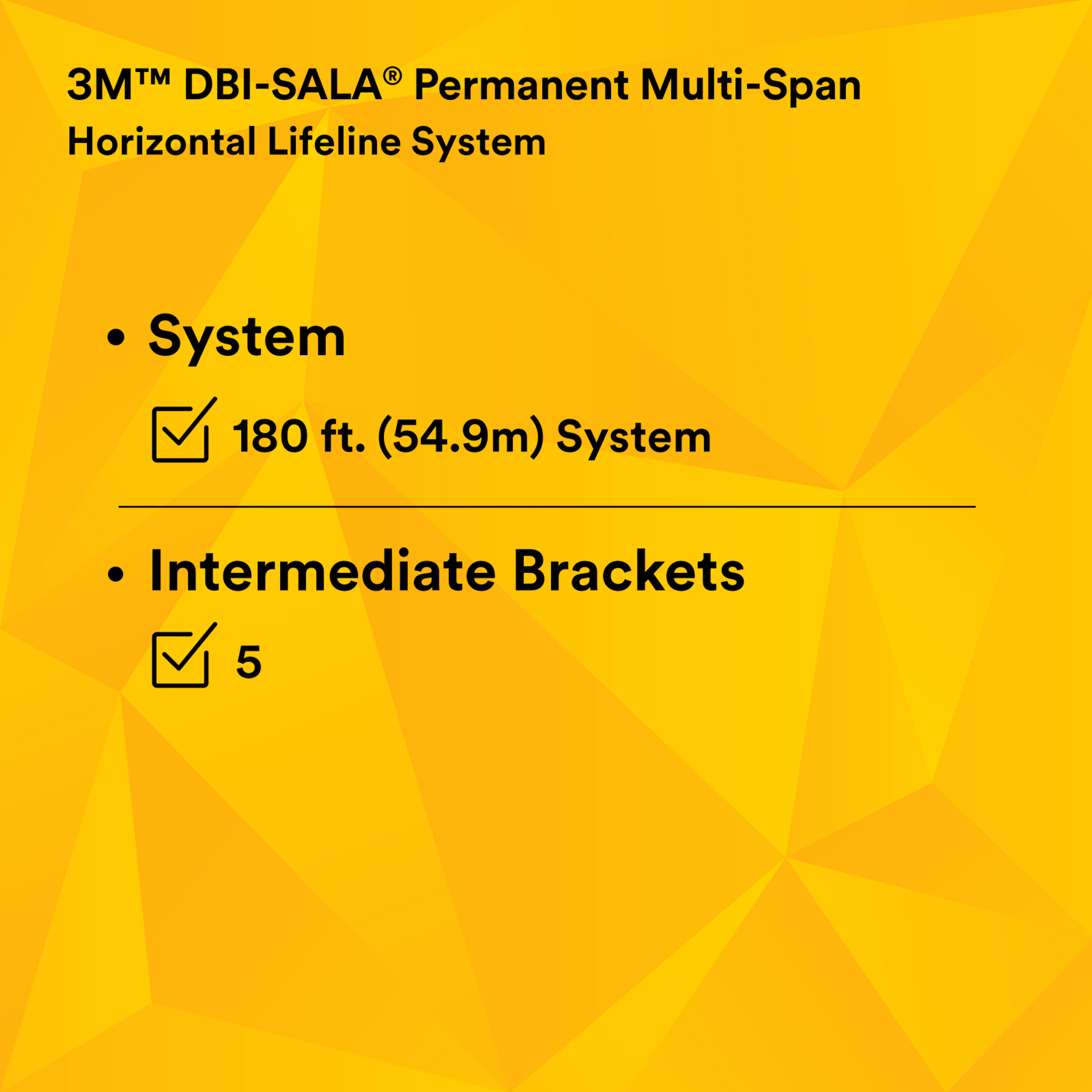 3M DBI-SALA Permanent Multi-Span Horizontal Lifeline System - Galvanized Cable - 180 ft. - 7603180