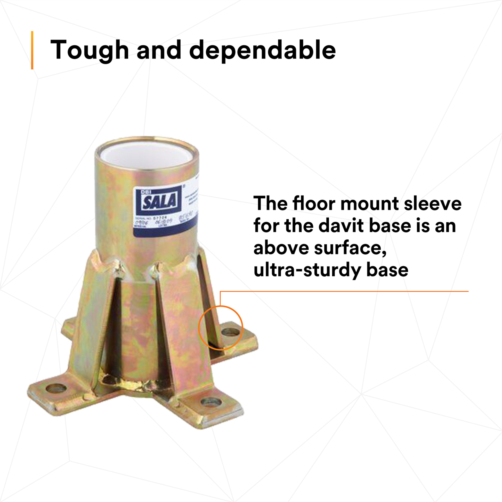 3M DBI-SALA Confined Space Floor Mount Sleeve Davit Base - 8516190