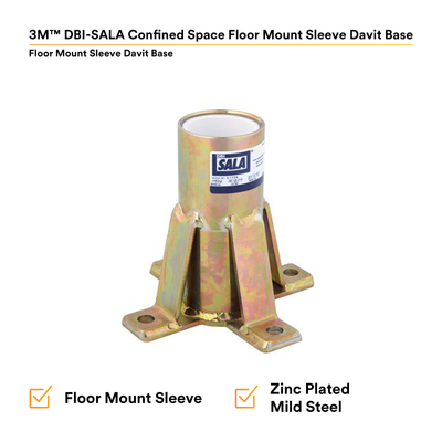 3M DBI-SALA Confined Space Floor Mount Sleeve Davit Base - 8516190