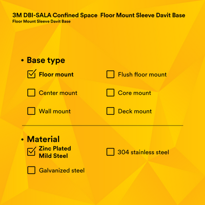3M DBI-SALA Confined Space Floor Mount Sleeve Davit Base - 8516190