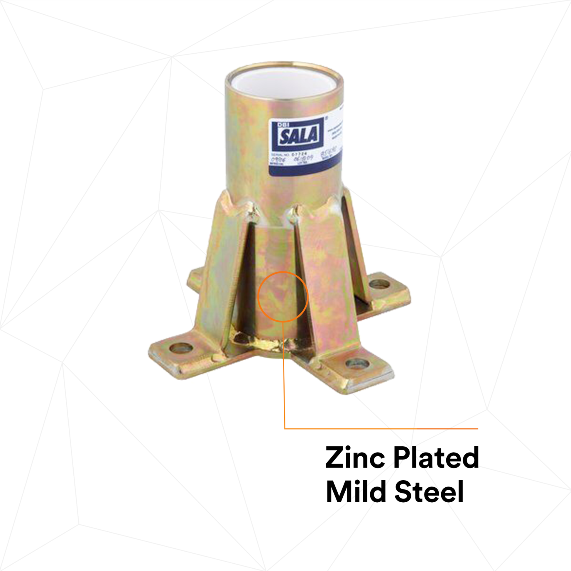 3M DBI-SALA Confined Space Floor Mount Sleeve Davit Base - 8516190