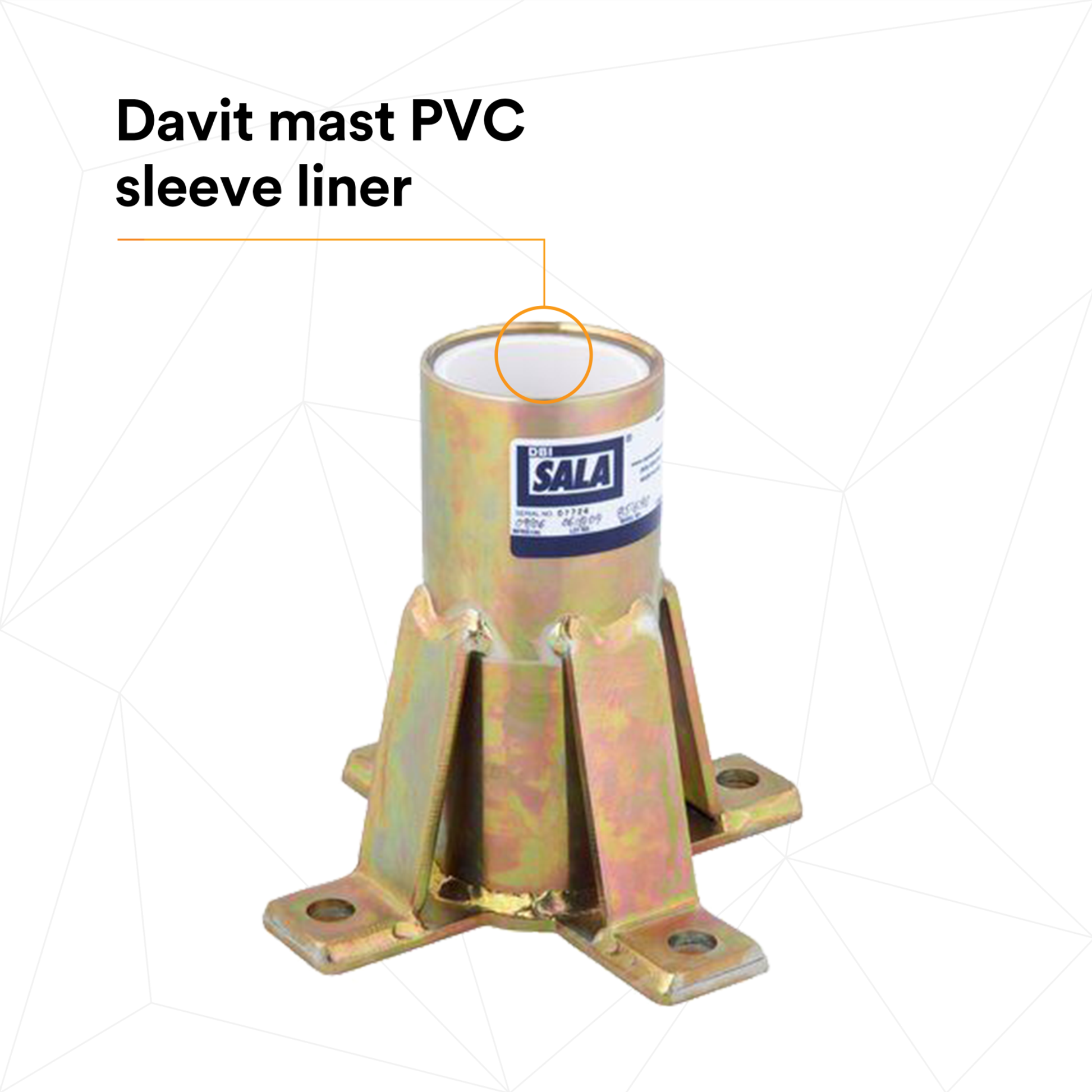 3M DBI-SALA Confined Space Floor Mount Sleeve Davit Base - 8516190