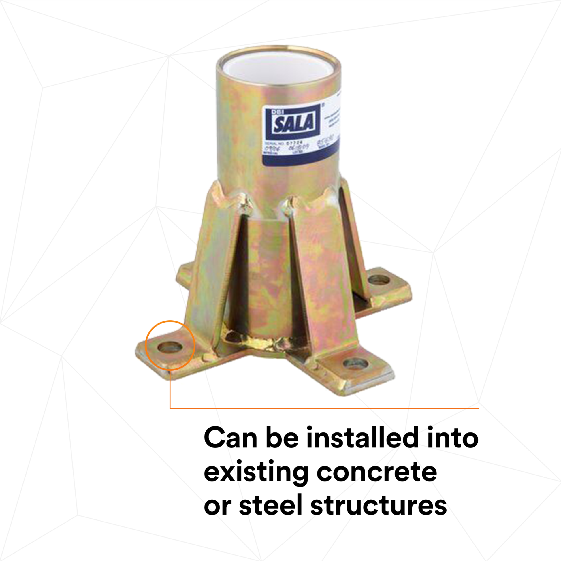 3M DBI-SALA Confined Space Floor Mount Sleeve Davit Base - 8516190