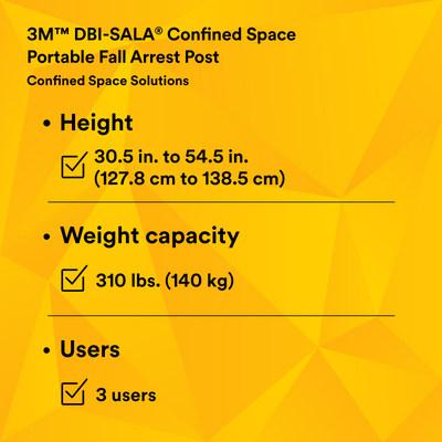 3M DBI-SALA Confined Space Portable Fall Arrest Post - 8516691