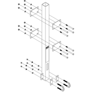 3M DBI-SALA Lad-Saf Bottom Bracket For Ladder Mast/Ladder Anchor Post - Galvanized Steel - 6116027
