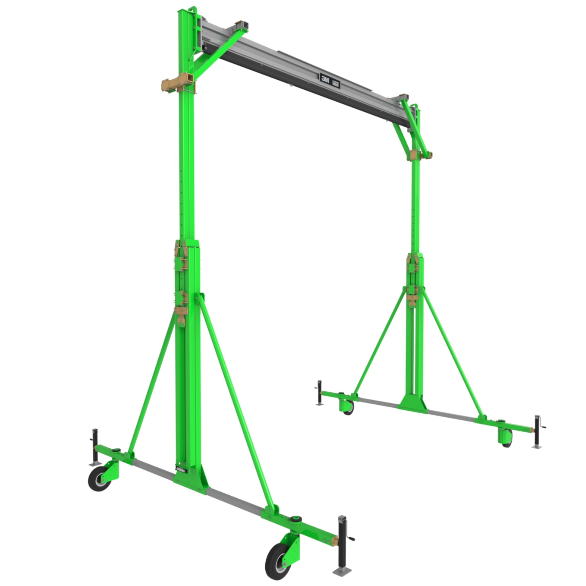3M DBI-SALA Flexiguard A-Frame Rail Adjustable Height Anchor System - 2 User - Yellow - 16 - 22.5 ft Height - 30 ft Width - 8517781